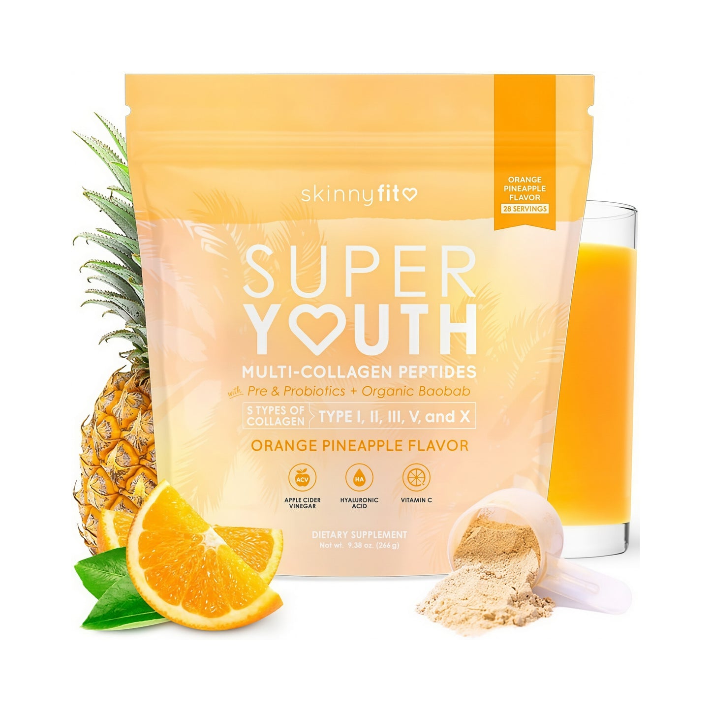 SkinnyFit Super Youth Collagen for Women Multi Probiotics 28 Servings