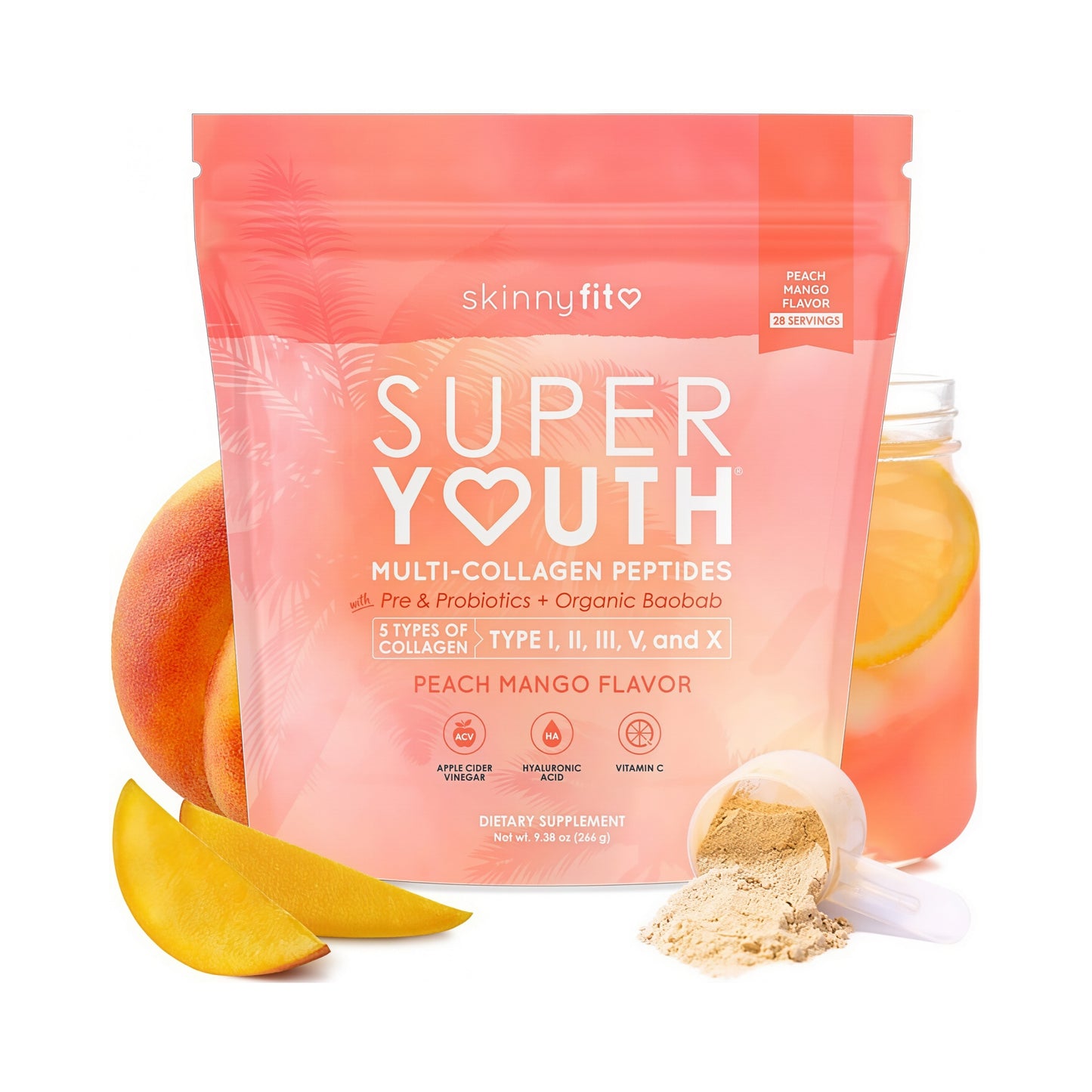 SkinnyFit Super Youth Collagen for Women Multi Probiotics 28 Servings